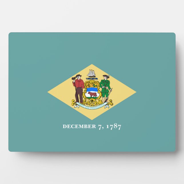Delaware State Flag Design Plaque (Front)