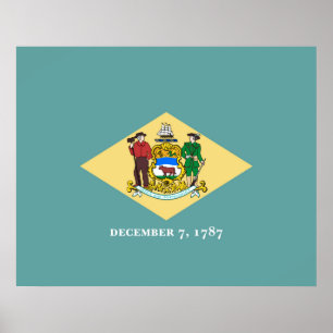 Delaware State Flag Design Poster