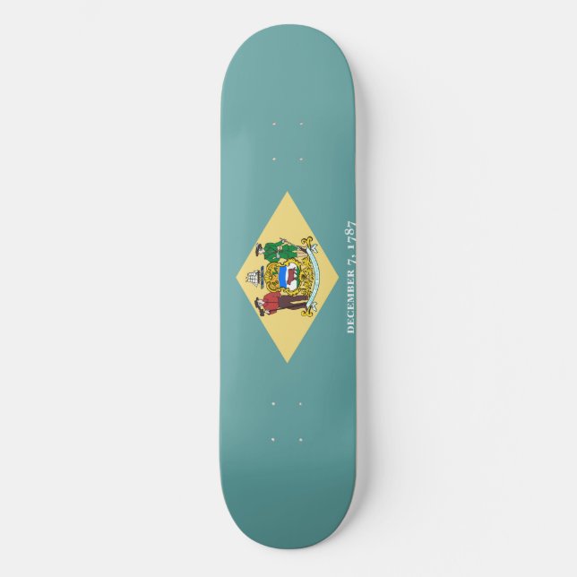 Delaware State Flag Design Skateboard (Front)