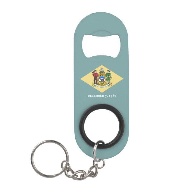 Delaware State Flag Keychain Bottle Opener (Front)