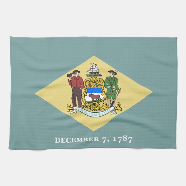 Delaware State Flag Kitchen Towel (Horizontal)