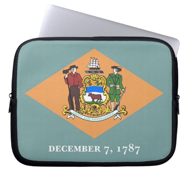 Delaware State Flag Laptop Sleeve (Front)