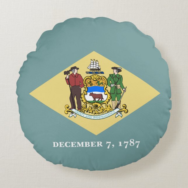 Delaware State Flag Round Pillow (Front)