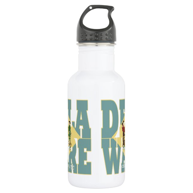 Delaware state flag text 532 ml water bottle (Front)