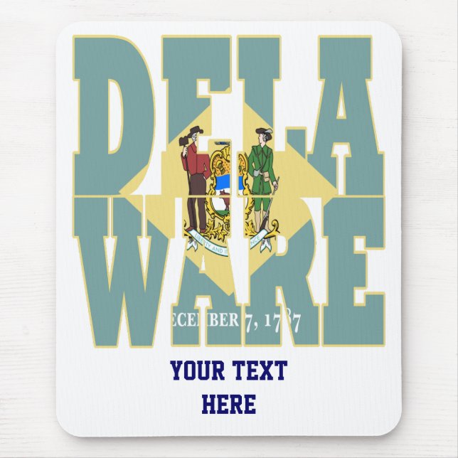 Delaware state flag text mouse pad (Front)
