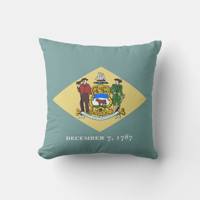 Delaware State Flag Throw Pillow (Front)
