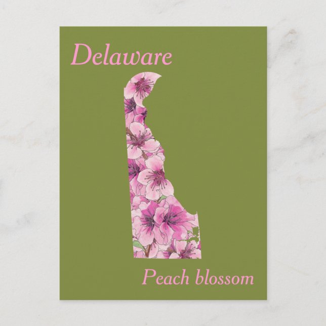 Delaware State Flower Collage Map Postcard (Front)