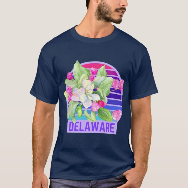 Delaware State Flower Peach Blossom Sticker Oversi T-Shirt (Front)