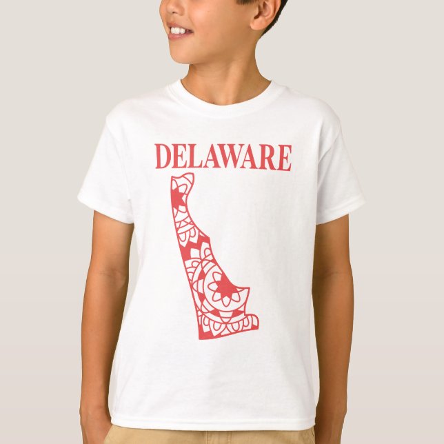 Delaware state mandala map, Made in Delaware T-Shirt (Front)