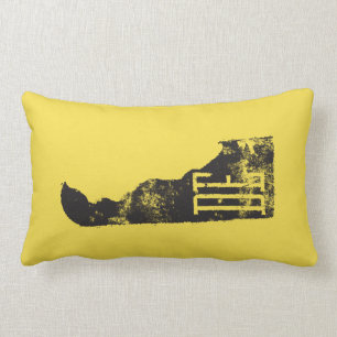 Delaware State Map Used DE Throw Pillow