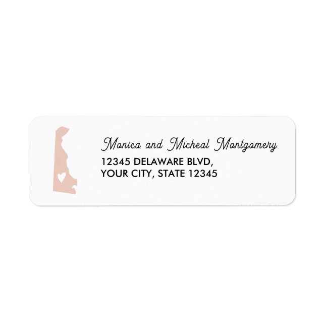 DELAWARE State Map with Heart - N'IMPORTE QUELLE C (Devant)