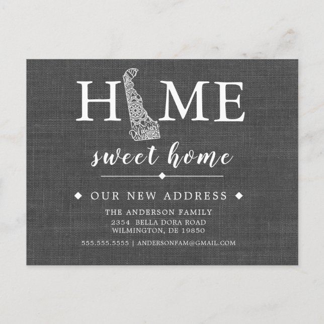 DELAWARE State Moving Announcement Post Card (Front)