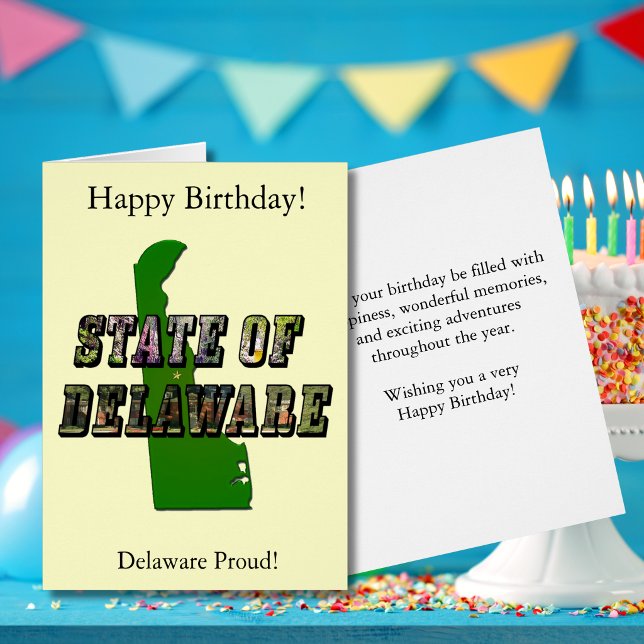 Delaware State Outline Map Birthday (Delaware State Outline Map Birthday Cards)