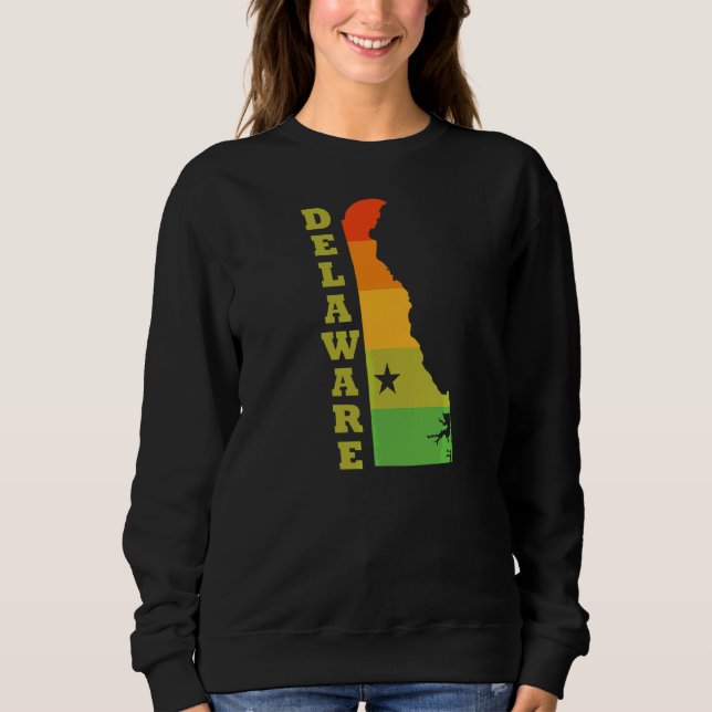 Delaware State Outline Map Usa Sweatshirt (Front)