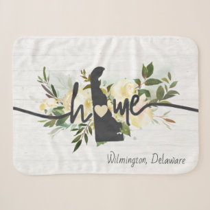 Delaware State Personalized Your Home City Rustic Sherpa Blanket