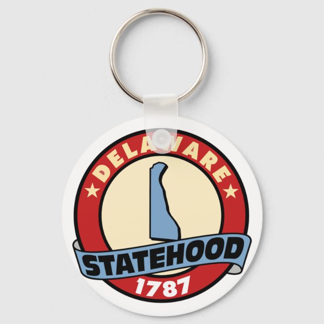 Delaware Statehood Gifts and Tees Keychain (Front)