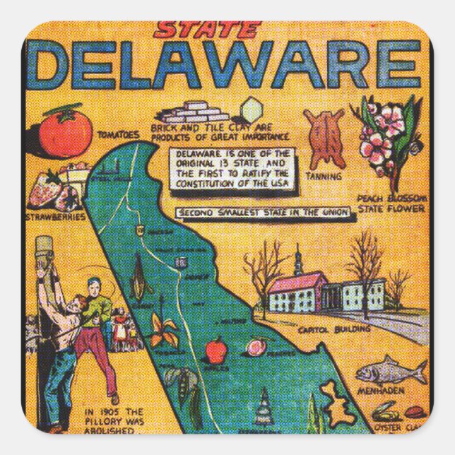Delaware the Diamond State Square Sticker (Front)