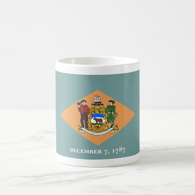 Delaware The Diamond US State Flag Coffee Mug (Center)