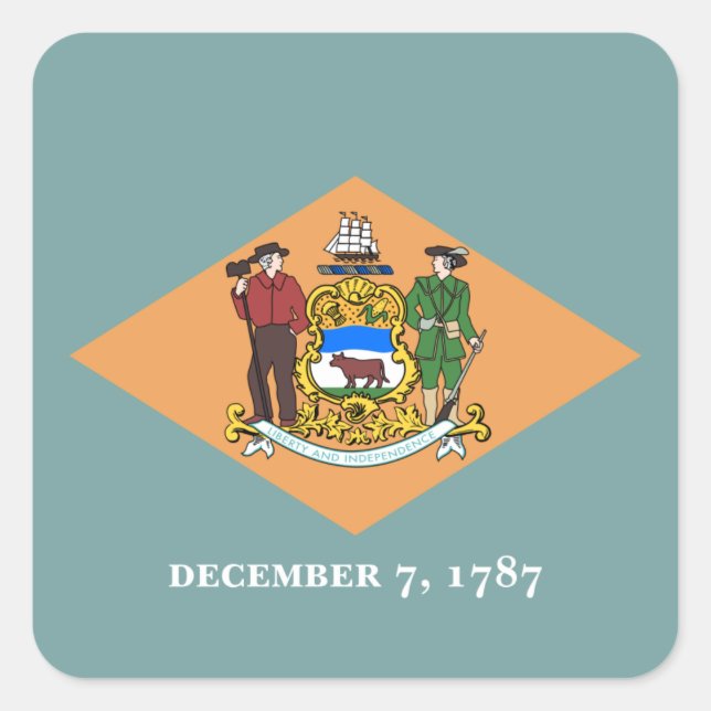Delaware The Diamond US State Flag Square Sticker (Front)