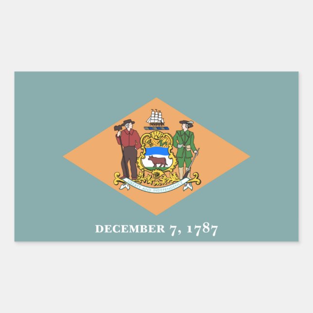 Delaware The Diamond US State Flag Sticker (Front)