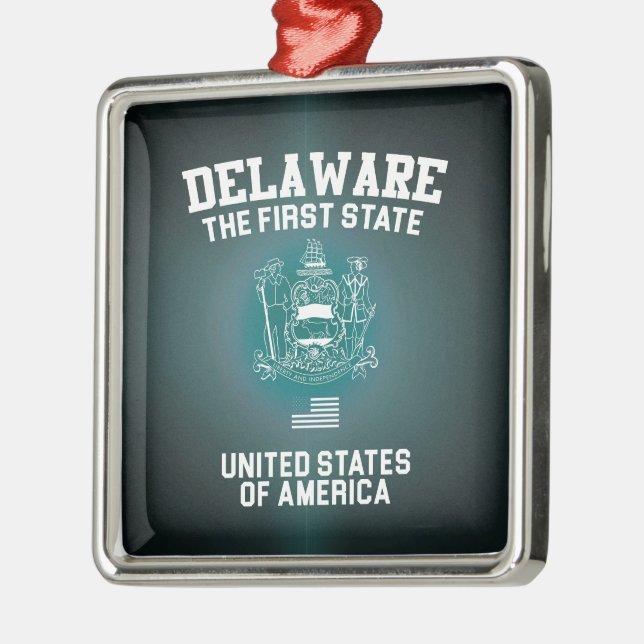 Delaware The First State Metal Ornament (Left)