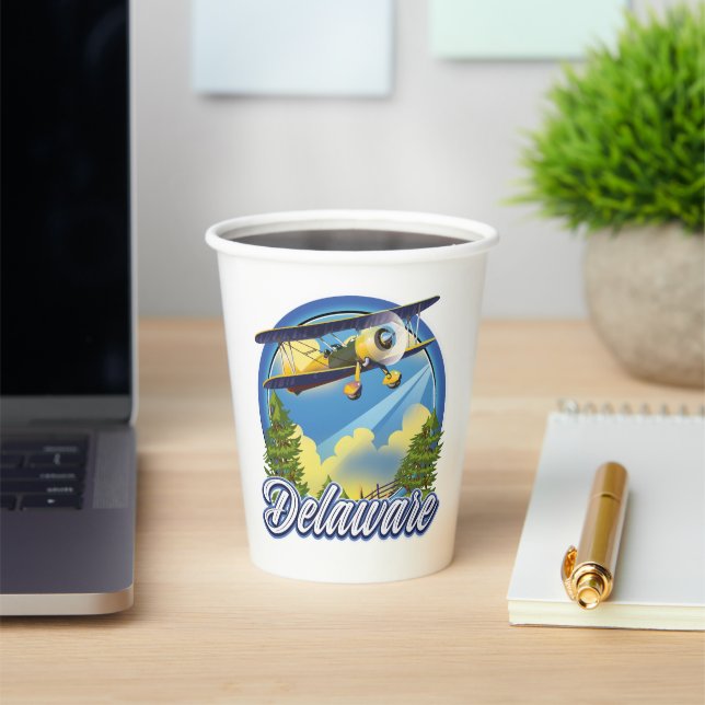 Delaware travel logo paper cups (Insitu)
