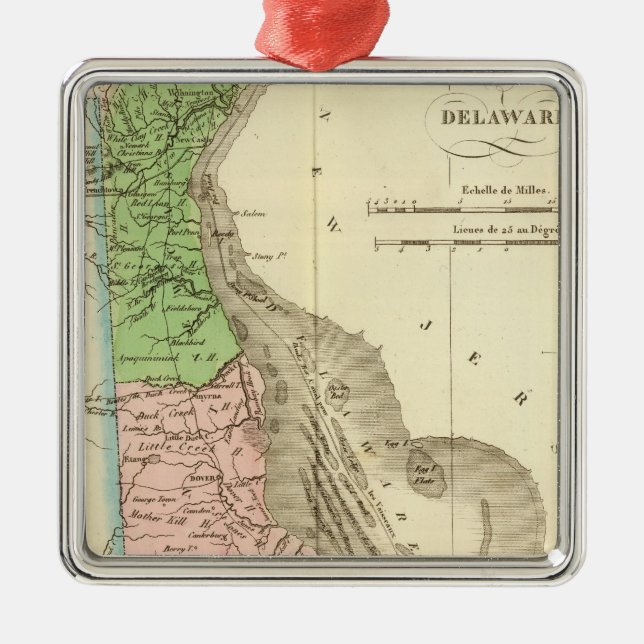 Delaware US Metal Ornament (Front)