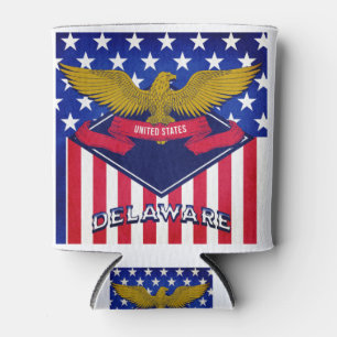 Delaware USA Flag Can Cooler