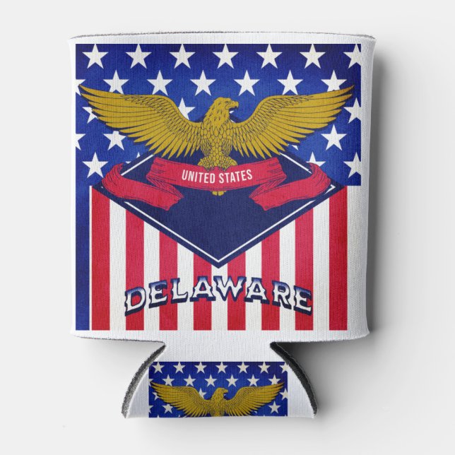 Delaware USA Flag Can Cooler (Front)
