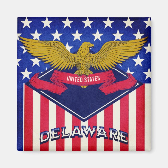 Delaware USA Flag Magnet (Front)