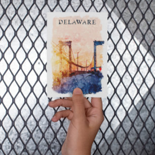 Delaware USA Vintage Watercolor Travel Postcard