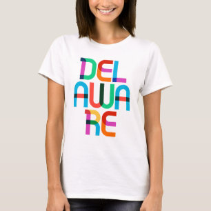 Delaware Vintage Retro Colourful 80s Pop Art Type T-Shirt
