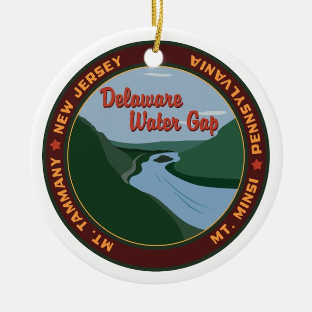 Delaware Water Gap Ceramic Ornament (Front)