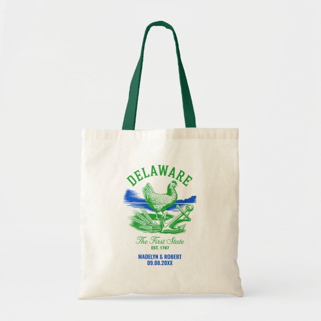 Delaware Wedding Welcome Guests, Bridesmaid Tote Bag (Front)
