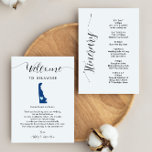 Delaware Wedding Welcome Letter Itinerary Card<br><div class="desc">This modern and elegant card is the perfect addition to your hotel welcome bags. Enter the main events and a customized note to help your guests navigate the weekend. The size allows you to enter all the information you need. Everything in this card is editable. To change colours or move...</div>