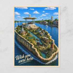 Delaware   Wish You Were Here   State Series Postcard
