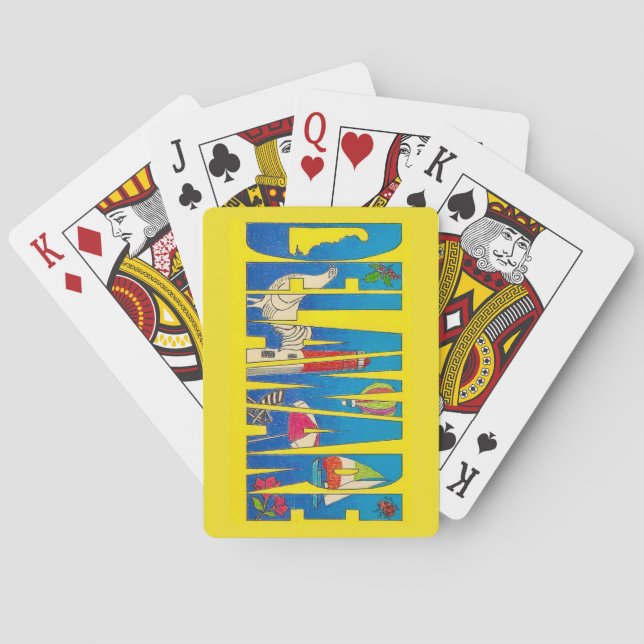 Delaware Yellow Playing Cards (Back)