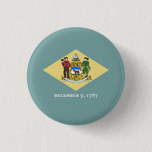 Delawarean Flag, Flag of Delaware 1 Inch Round Button