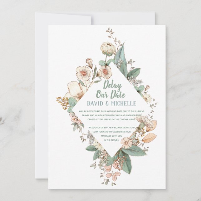 Delay Our Date | Corona Virus Delay | Wedding Card (Front)