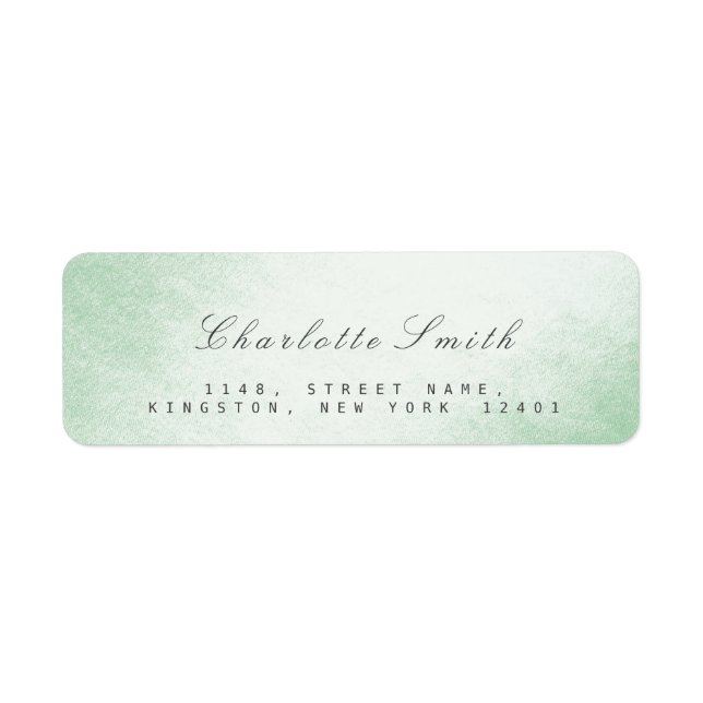 Delciate Script Mint Green Return Address Labels (Front)