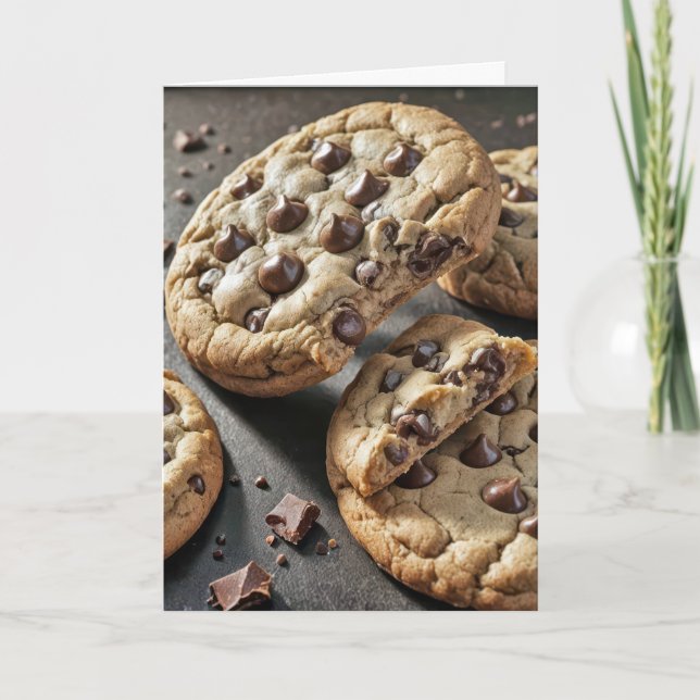 Delectable Birthday Chocolate Chip Cookies Card (Front)