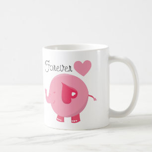 D'éléphant tasse faite sur commande rose pour