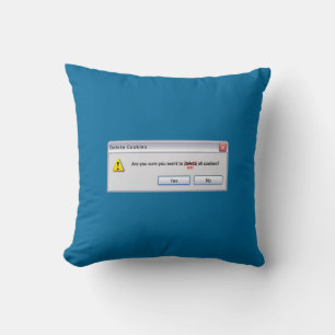 Delete Cookies Throw Pillow