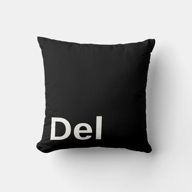 Delete Key Throw Pillow (Front)