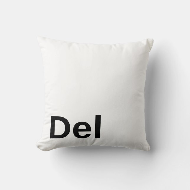 Delete Key Throw Pillow (Front)