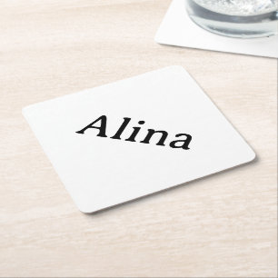 delete text add own design 4" x 4" Diamond Paper Coaster