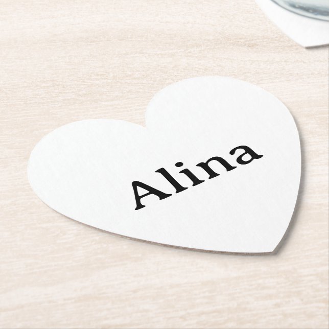 delete text add own design 4" x 4" Heart Paper Coaster (Angled)