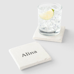 delete text add own design 4" x 4" Marble Stone Coaster