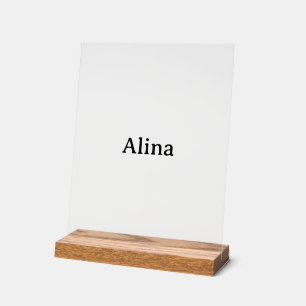 delete text add own design 8" x 10" Wood Block Acrylic Sign
