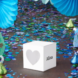 delete text add own design Heart 2" x 2" x 2" Favor Box